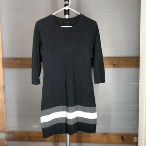 BANANA REPUBLIC FACTORY Rabbit Hair Blend Grey White Colourblock Knit Dress Sz M
